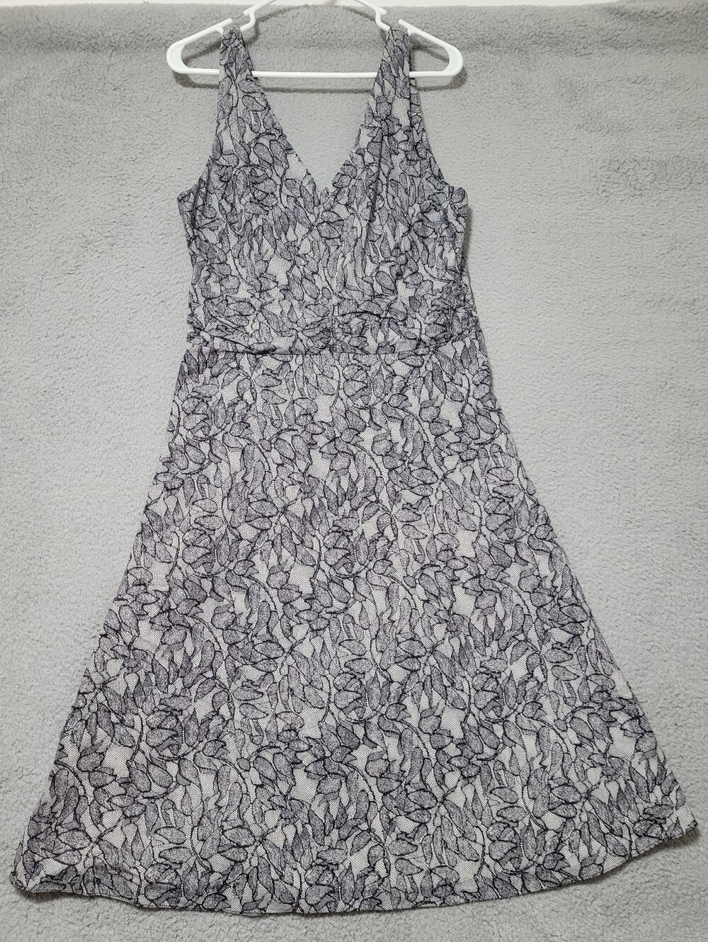 J.Crew Black Lace Print Sleeveless Dress Est. Size 6